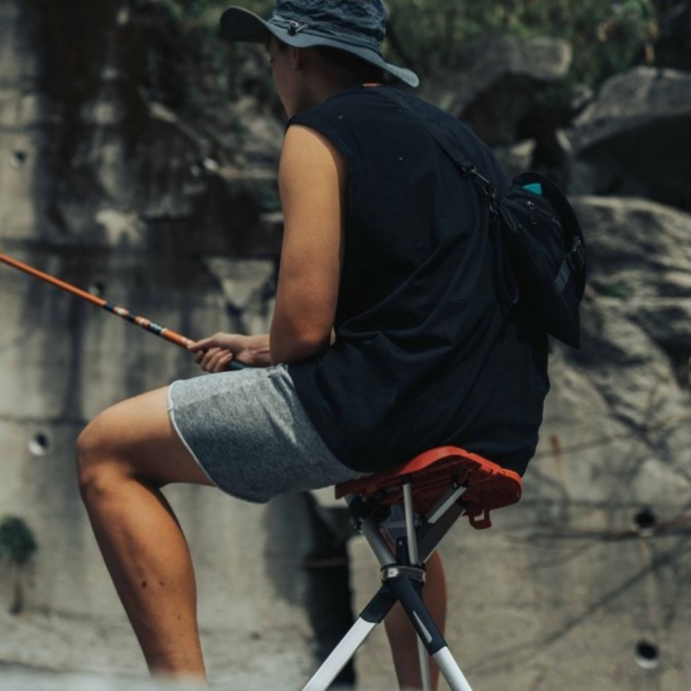 [타다체어] 접이식의자 간이 삼발이 의자 지팡이 등산 낚시 캠핑
